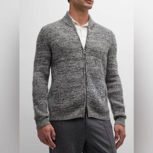 NEIMAN MARCUS CASHMERE $585 Men's Cashmere‎ Cardigan Grey Full Zip Color Medium